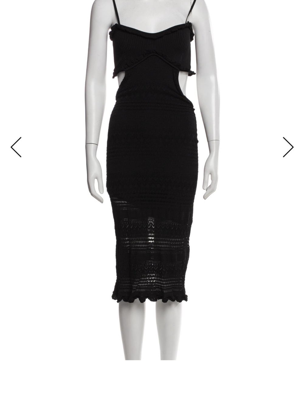 Misa Los Angeles Black Cutout Knit Midi Dress